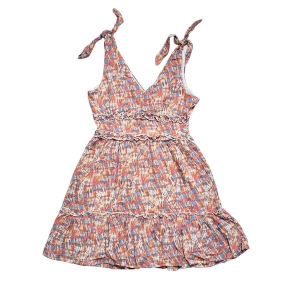 Gypsies & Moondust Dresses & Skirts - Gypsies & Moondust Boho Mini Dress Small Sleeveless V Neck Tie Shoulder Rayon